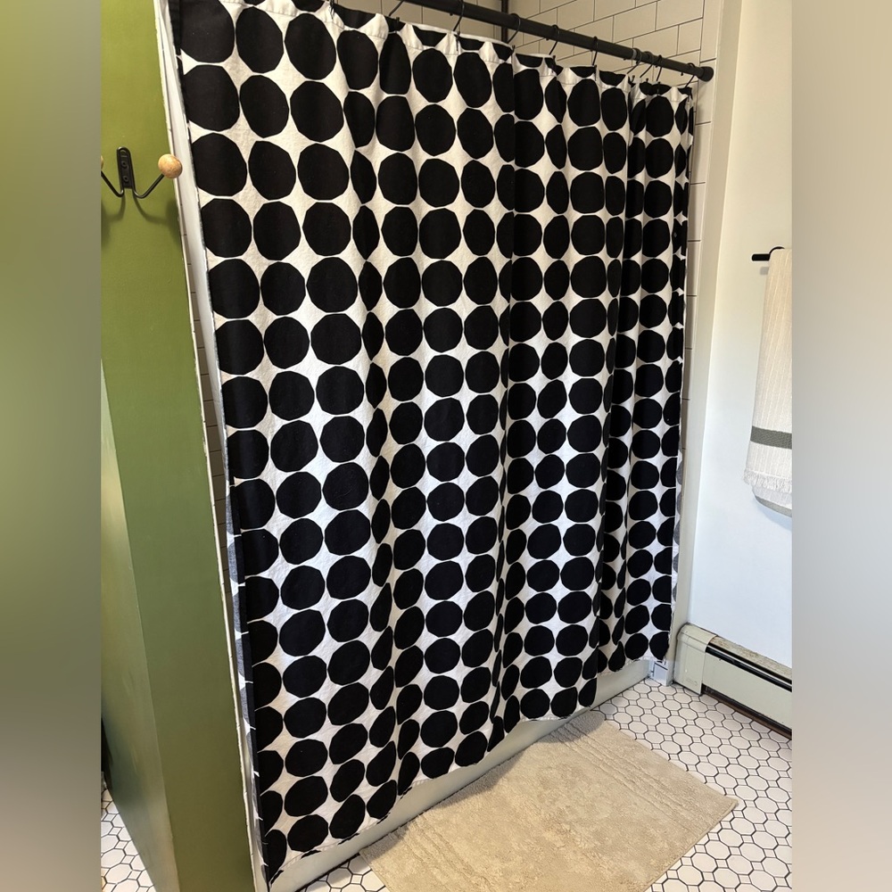 Marimekko Black and White Pienet Cotton Shower Curtain